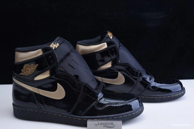MaikeSneakers HIGH 1 BLACK JORDAN RETRO GOLD 555088-032 AIR (2020) METALLIC 0801